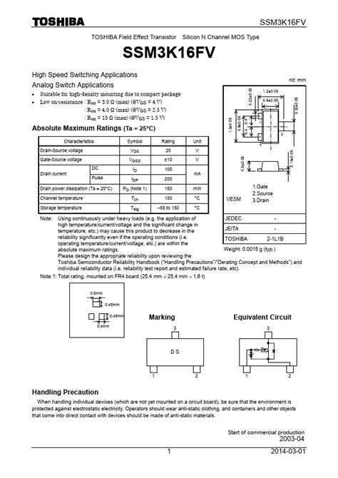 SSM3K16FV: The Ultimate SMT Device for Power and Performance