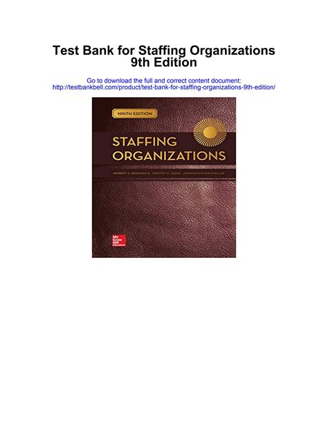 STAFFING ORGANIZATIONS TEST BANK Ebook Reader