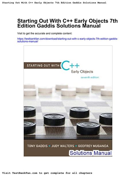 STARTING OUT WITH C EARLY OBJECTS 7TH EDITION SOLUTION MANUAL Ebook Epub