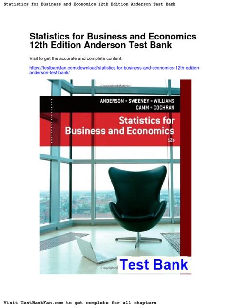 STATISTICS FOR BUSINESS AND ECONOMICS 12TH ANDERSON PDF BOOK Reader