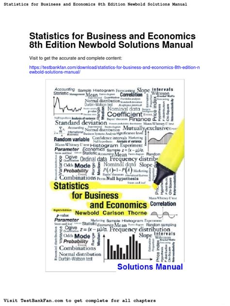 STATISTICS FOR BUSINESS AND ECONOMICS NEWBOLD SOLUTIONS Ebook Reader