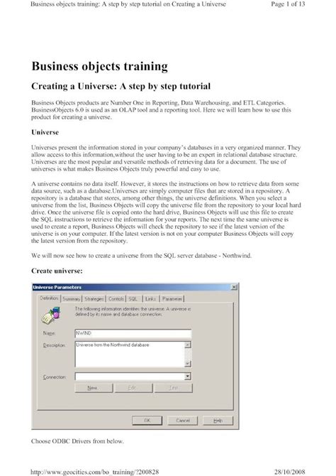 STEP BY STEP TUTORIAL FOR BUSINESS OBJECTS Ebook Kindle Editon