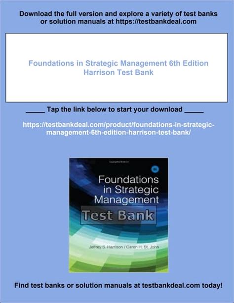 STRATEGIC MANAGEMENT 6TH EDITION DESS TEST BANK Ebook PDF