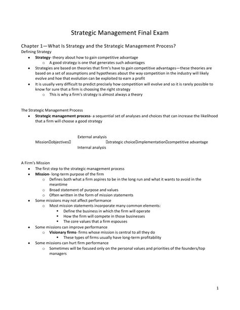 STRATEGIC MANAGEMENT FINAL EXAM Ebook PDF