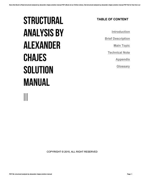 STRUCTURAL ANALYSIS BY ALEXANDER CHAJES SOLUTION MANUAL Ebook Epub