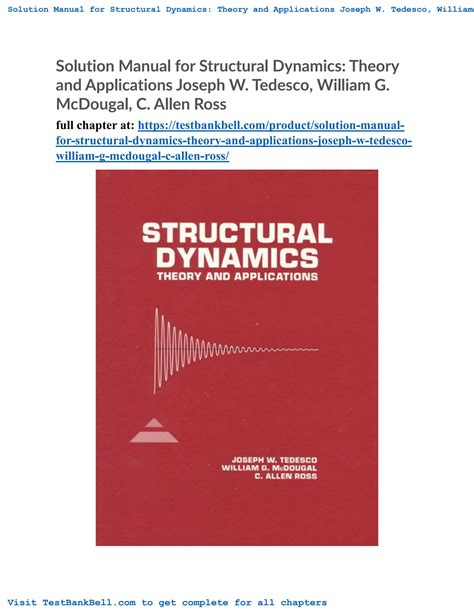 STRUCTURAL DYNAMICS THEORY AND APPLICATIONS SOLUTION MANUAL Ebook PDF