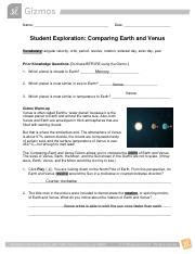 STUDENT EXPLORATION COMPARING EARTH AND VENUS ANSWERS Ebook Reader