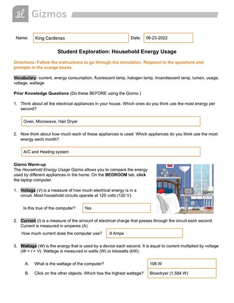 STUDENT EXPLORATION HOUSEHOLD ENERGY USAGE ANSWER KEY Ebook Doc