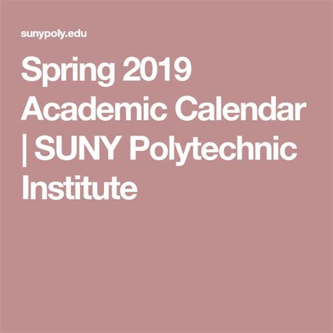 SUNY Poly Academic Calendar: Essential Information for Students and Faculty
