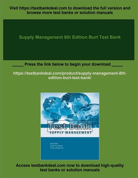 SUPPLY MANAGEMENT BURT 8TH EDITION TEST QUESTIONS Ebook PDF