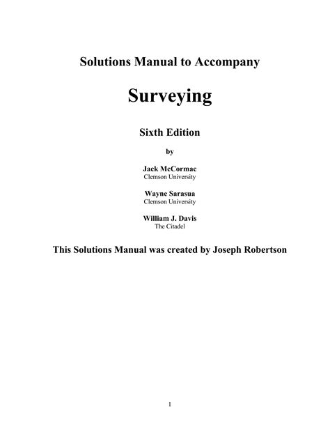 SURVEYING 6TH EDITION JACK MCCORMAC SOLUTIONS MANUAL Ebook Doc