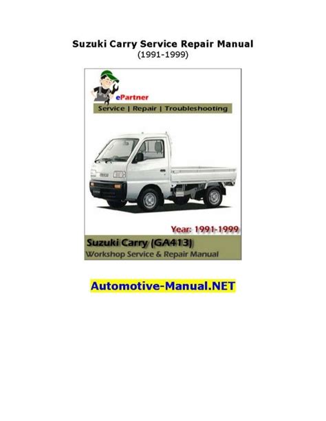 SUZUKI CARRY SERVICE MANUAL PDF Ebook Epub
