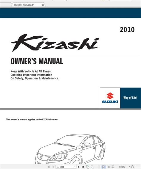 SUZUKI KIZASHI OWNERS MANUAL Ebook Doc