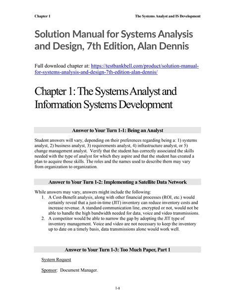 SYSTEM ANALYSIS AND DESIGN ANSWER MANUAL DENNIS Ebook Doc