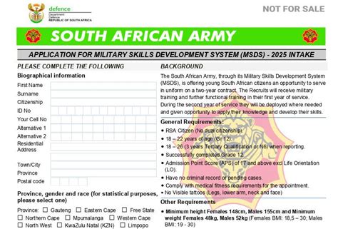 Sa Army Military Skills Development Application Form Ebook Kindle Editon