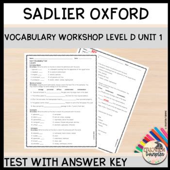 Sadlier Oxford Answer Key PDF