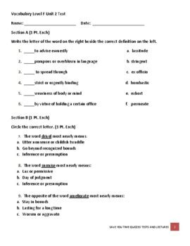 Sadlier Oxford Vocabulary Workshop Answer Key Level F Doc