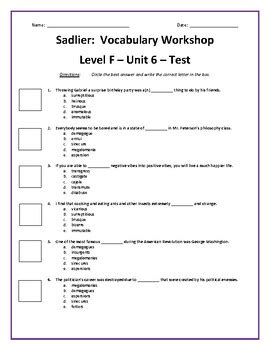 Sadlier Vocabulary Level F Answers Epub