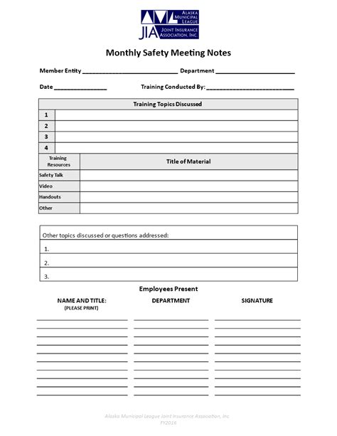 Safe Note Template