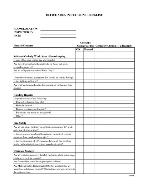 Safety Checklist Template