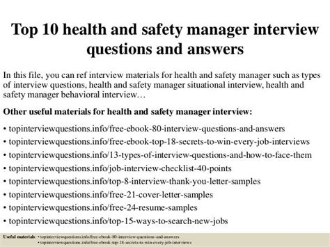 Safety Manager Interview Questions And Answers Kindle Editon