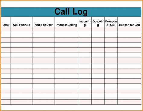 Sales Call Tracking Template