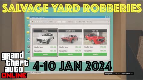 Salvage Yard Robberies This Week