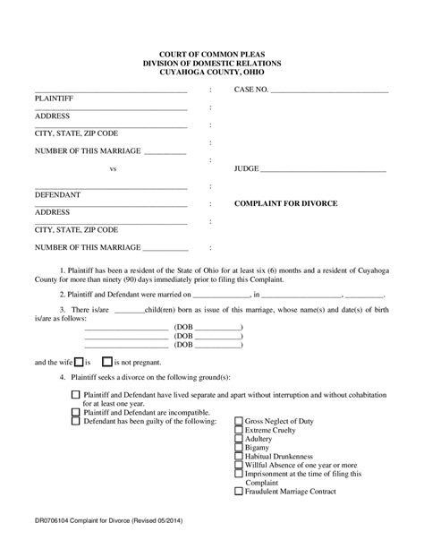 Sample Answer To Divorce Complaint PDF