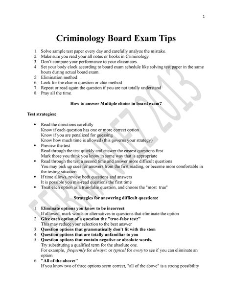 Sample Board Exam Question And Answer Criminology Doc