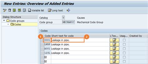 Sample Catalog Codes In Sap Pm Notification