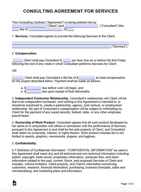 Sample Consulting Agreement Template