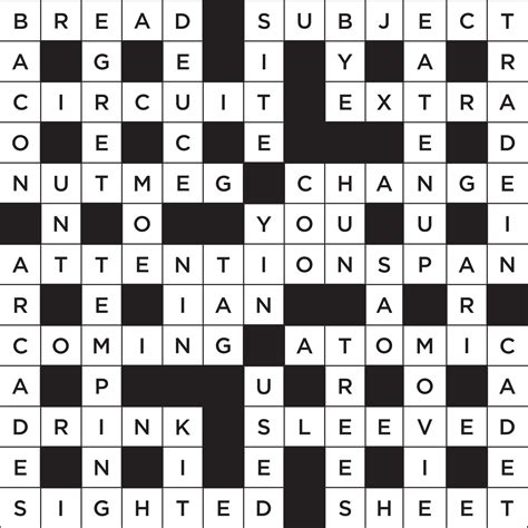 Sample Crossword Puzzle With Answers Epub