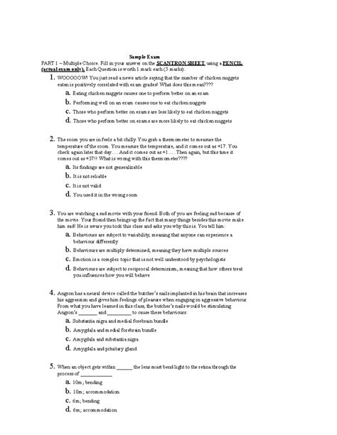 Sample Exam Answer Key Epub