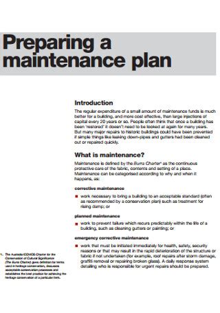 Sample Maintenance Plan - AISNSW - Association of Independent PDF Doc