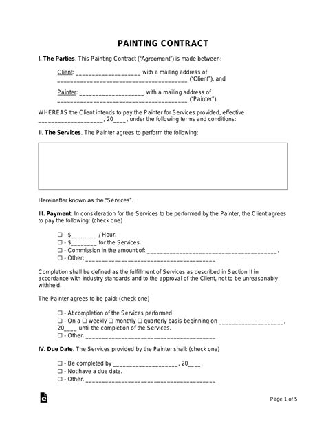Sample Painting Contract Template