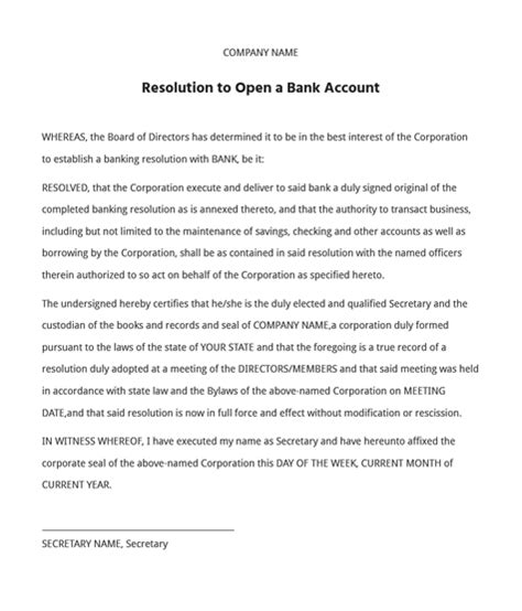 Sample Partnership Resolution Open Bank Account Doc