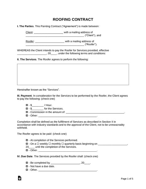 Sample Roofing Contract Template