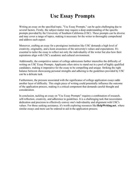 Sample USC Supplement Essay: A Journey of Growth and Connection