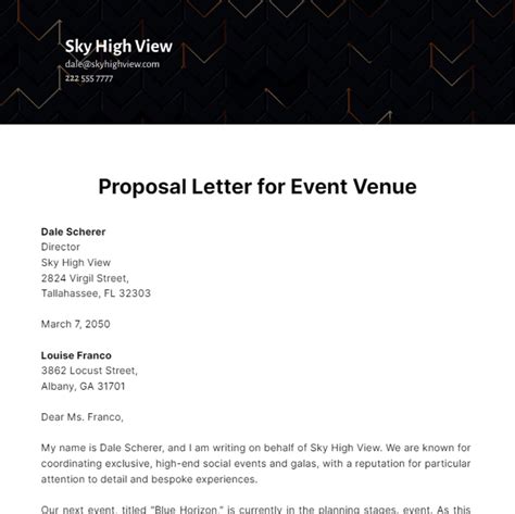 Sample Venue Proposal Letter Ebook PDF