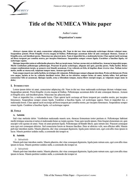 Sample White Paper Template