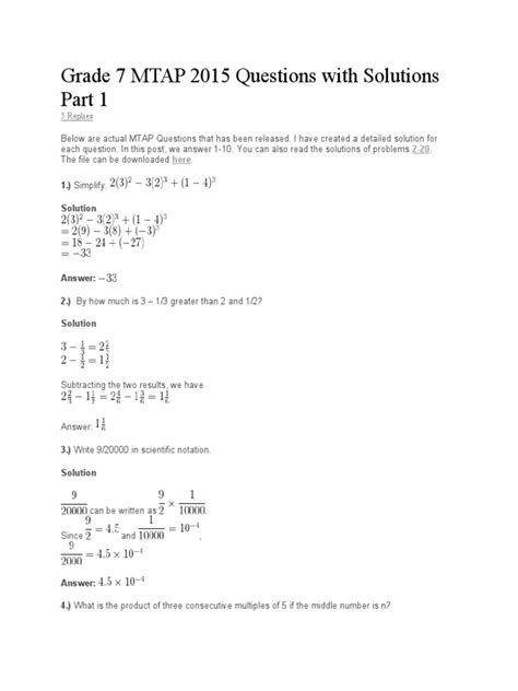 Sample questions for mtap grade 7 bing free pdf ... PDF PDF