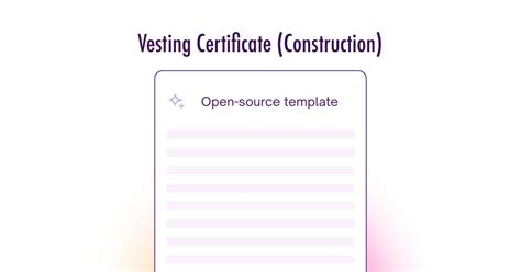 Samples Construction Vesting Certificate Ebook Doc