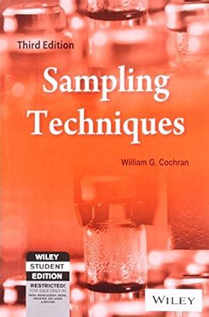 Sampling Techniques Third Edition By William G Cochran Solution Manual Kindle Editon