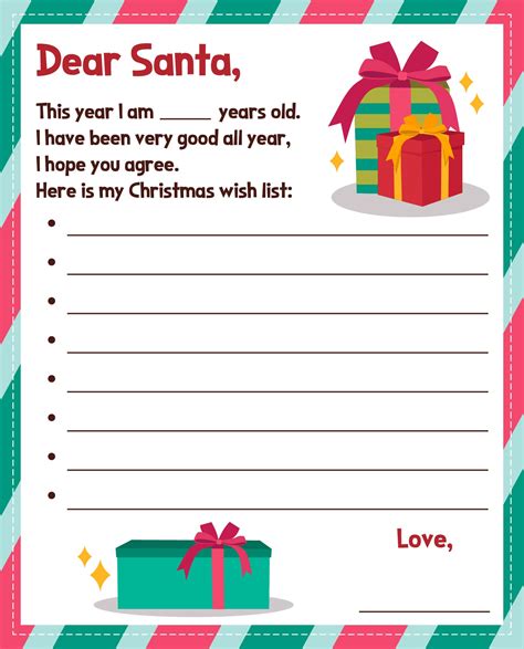 Santa Claus Christmas List Template