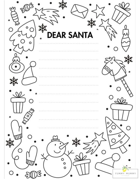 Santa Letter Template To Color