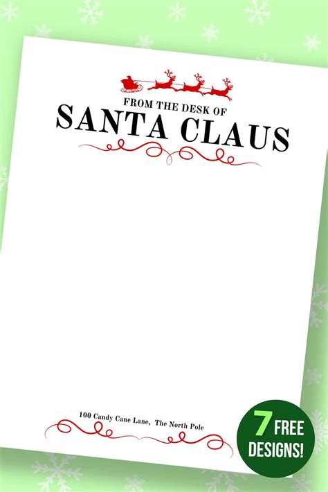 Santa Letterhead Free Printable