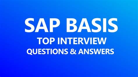 Sap Basis Interview Questions And Answers PDF