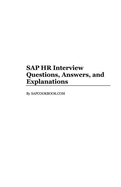 Sap Hr Interview Questions Answers Reader