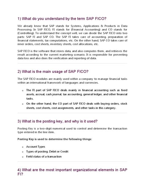 Sap Questions Answers Fico Epub