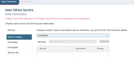Sap Webide Unable To Reach The Catalog Service
